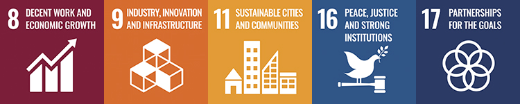 SDG 8, 9, 11, 16 & 17