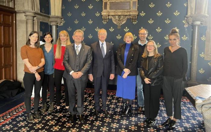 EU Ambassador to the UK Pedro Serrano meeting with members of staff at the University of Glasgow