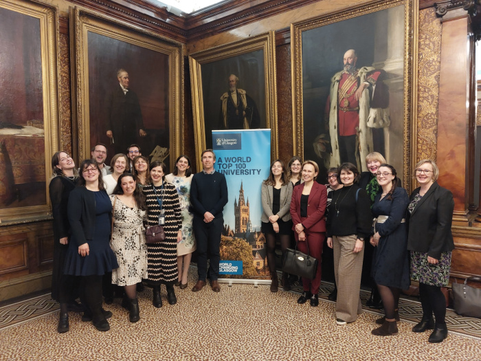 Rachel Sandison, Deputy Vice-Chancellor (External Engagement), with guests of the CIVIS Staff and Student Week at Glasgow City Chambers