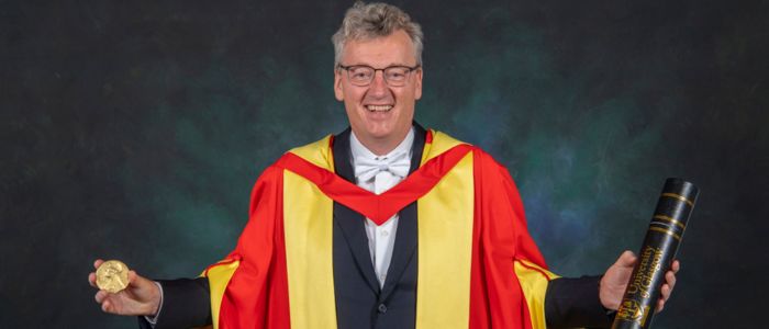 David MacMillan with his Nobel Prize and Honorary degree