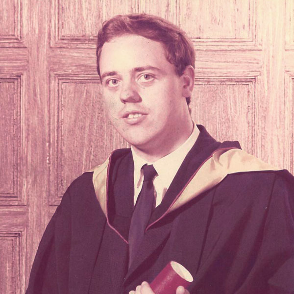 Barry Evans graduating in 1968