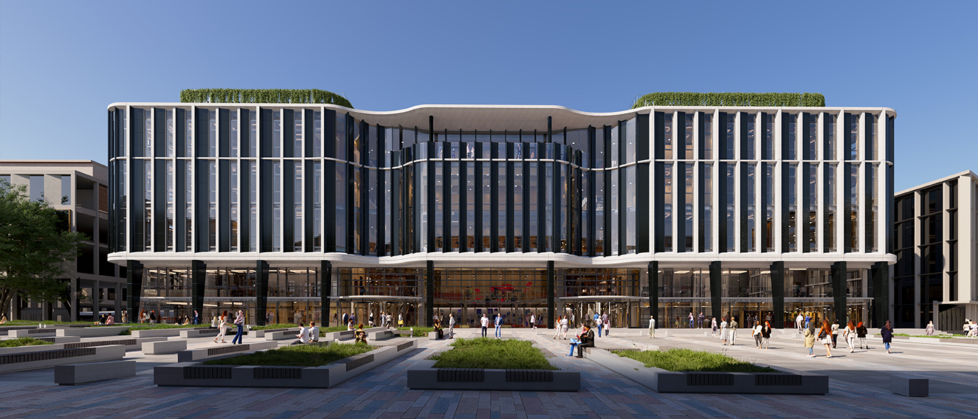 Artists impression of the Keystone Building on the new campus