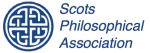 Logo: a round green seal with a complex white celtic knot, accompanied by text that reads 'Scots philosophical association'