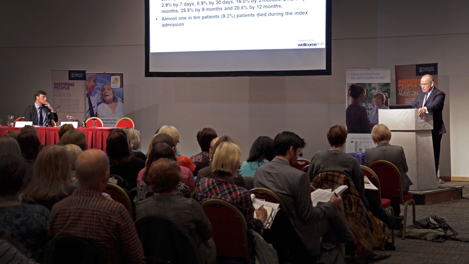 Richard Meade of Marie Curie Scotland and David Clark at a seminar