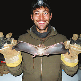 Daniel Streicker with vampire bat