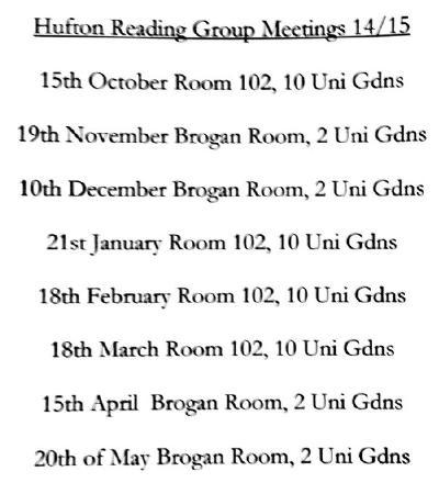 Hufton Postgraduate Reading Group 2014-15