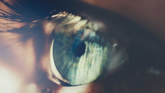 close-up photo of a green human eye