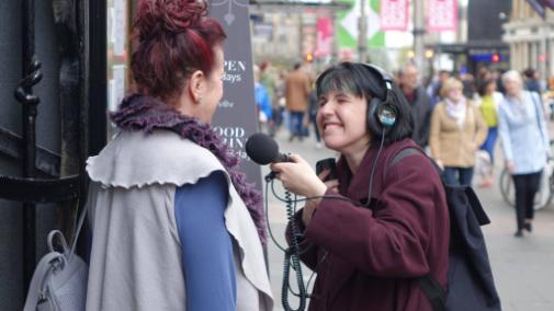 Sadie Ryan out interviewing