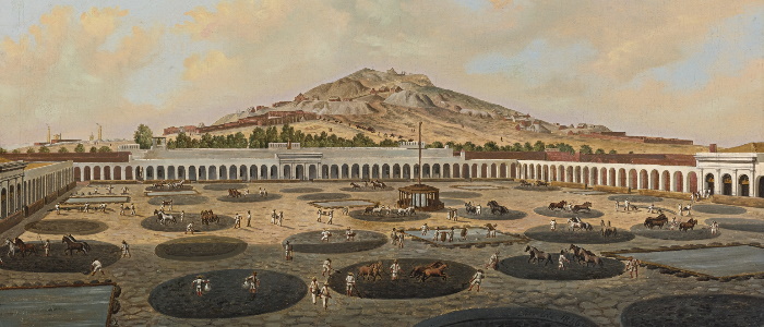 Patio de la Hacienda de Beneficio de la Mina de Proaño, Zacatecas, Mexico