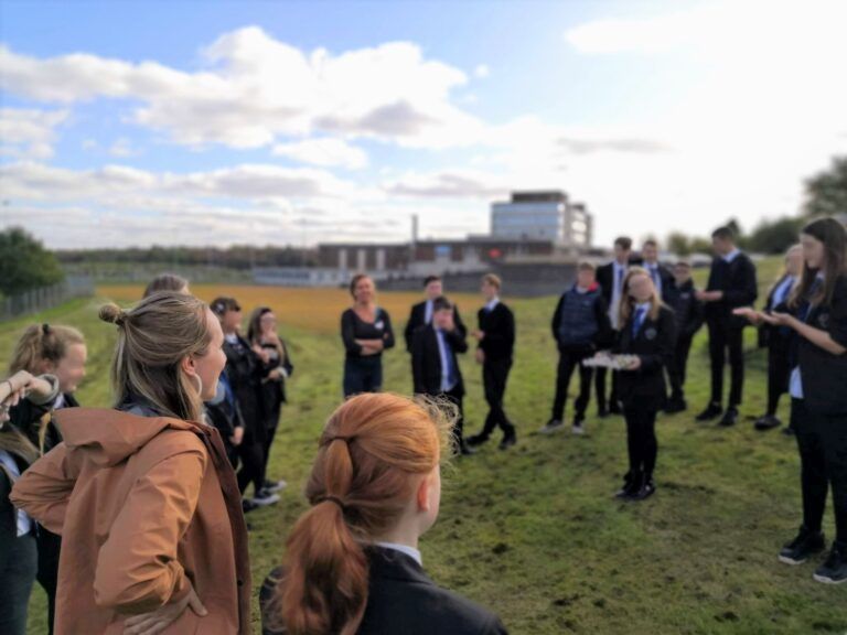 group of students in the school garden