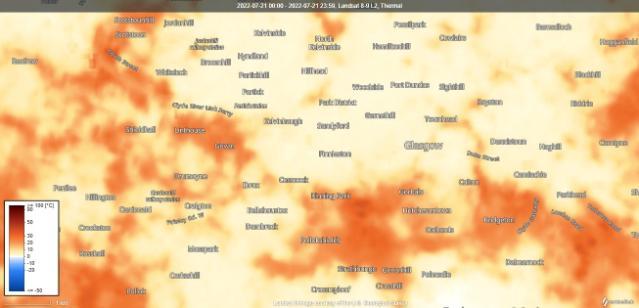 Heat map of Glasgow area