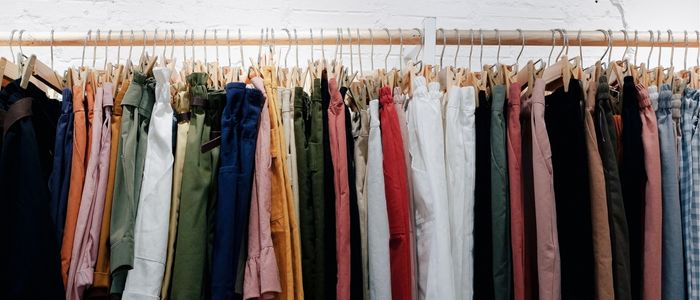 Clothes hanging up