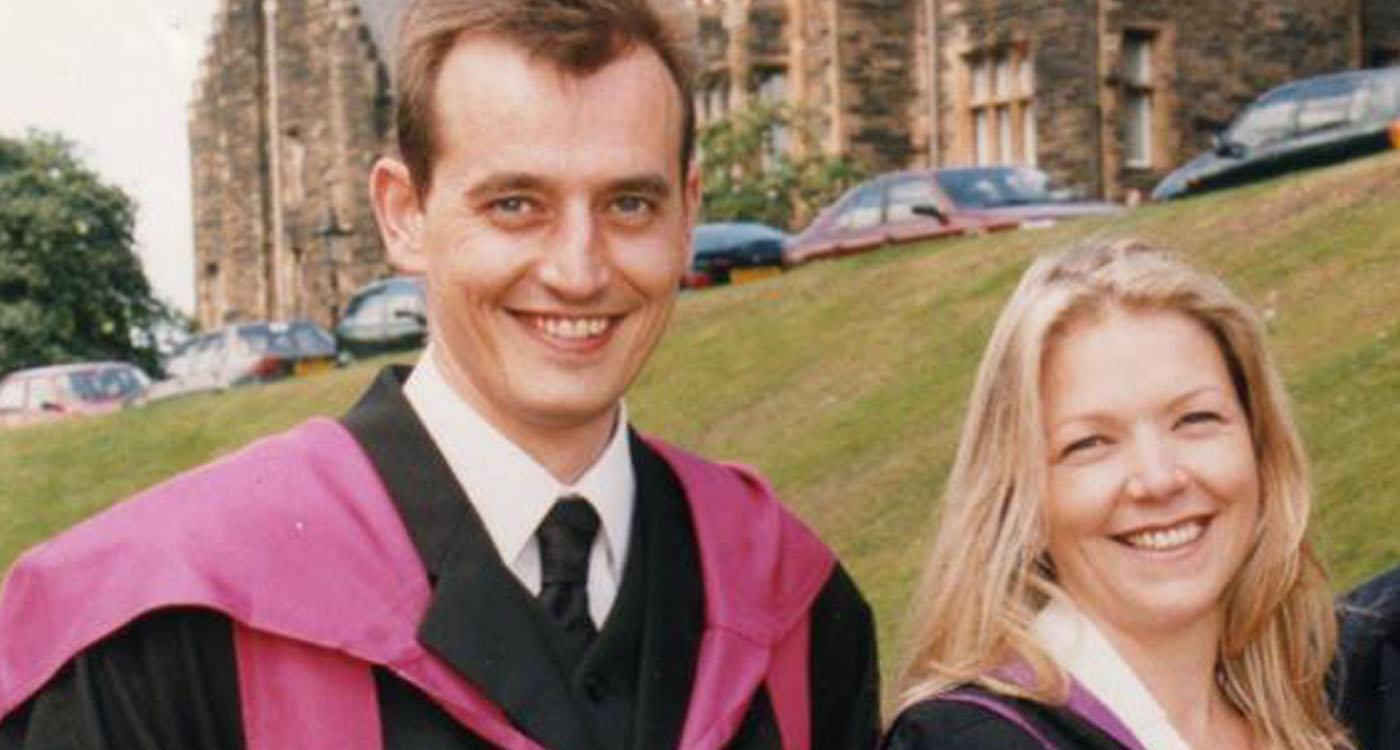 Pamela and John graduating