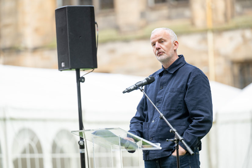 Widening Participation Officer Dan Kennan speaking at the Alma Mater event